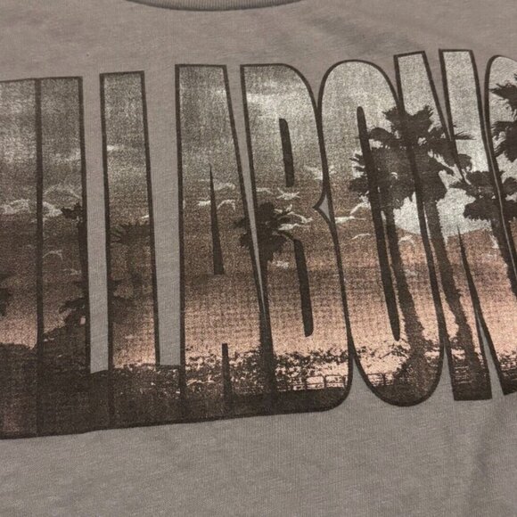 Billabong Ladies Logo Gray Long Sleeve T-Shirt Size S/P STYLE# JT87NBIT - Picture 2 of 5